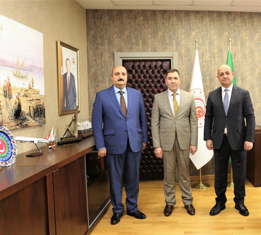 Azerbaycan Cumhuriyeti Gümrük Ateşesi Aligulu JAFAROV ve Azerbaycan Cumhuriyeti Ankara Büyükelçiliği Başkatibi Elhan ZEYNALOV, Genel Müdürümüz Murat YAMAN’ı makamında ziyaret etti